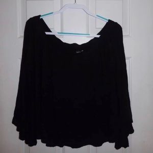 Black off the Shoulder Crop Top